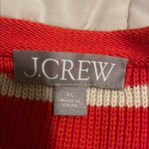 J. Crew Vibrant Red and Cream Sweater